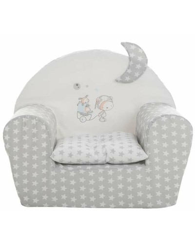 Kindersessel Stars Grau 44x34x53 cm - Bequemer Sitz zum Spielen und Entspannen
