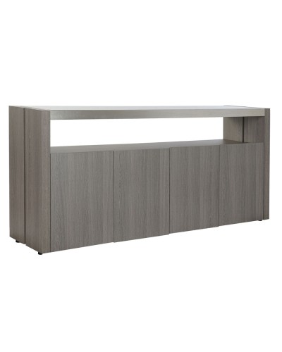 Dientafel DKD Home Decor Kristal Grijs Aluminium Ek Gehard glas (165 x 39 x 76 cm)