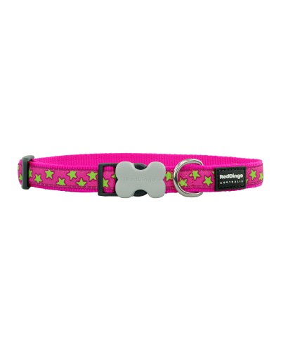 Collier pour chien Red Dingo Stars (20-32 cm) | Rose Rouge | Taille 2
