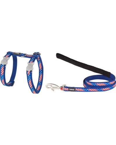 Red Dingo Imbracatura per Cani US Flag, Azzurro, Taglia M (21-35 cm)