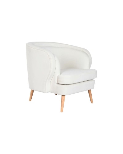 DKD Home Decor Sessel aus Naturholz Weiß, 91 x 80 x 78 cm - Bequem und stilvolle Ergänzung für Ihre Einrichtung
