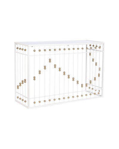 Console Home ESPRIT Valkoinen Kullattu Peili 120 x 40 x 80 cm