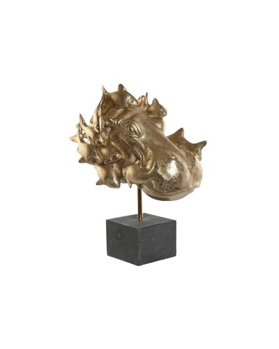 Prydnadsfigur Home ESPRIT Svart Gyllene Flodhäst 33 x 21,5 x 45 cm