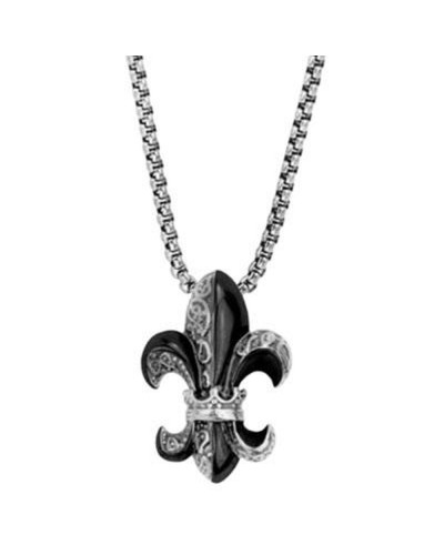 Frank 1967 Collana Uomo Acciaio Inox Nero - Design Minimalista
