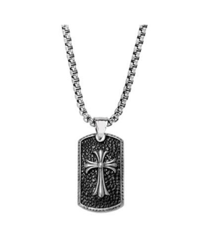 Frank 1967 Men's Necklace Stainless Steel Black - Modern Design
