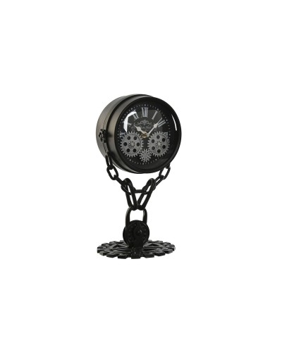 Orologio da Tavolo ESPRIT Nero Argentato: Elegante Accessorio per la Casa