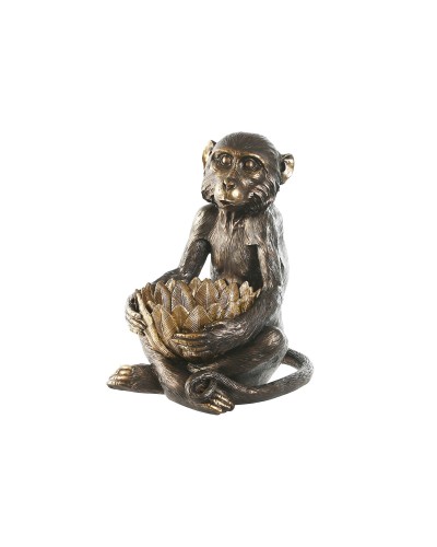 Decoratieve figuren Home ESPRIT Gouden Donkerbruin Aap 40 x 37 x 50 cm