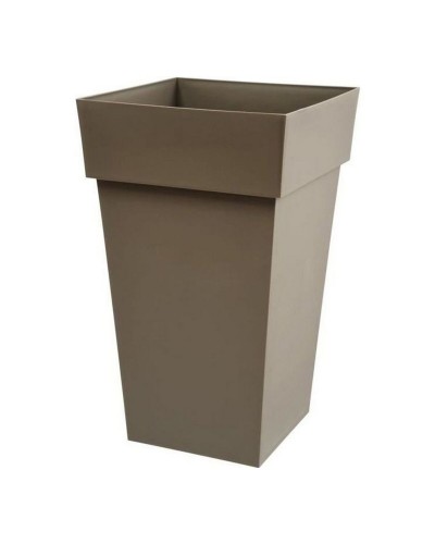 Bloempot EDA Tuscan Taupe Vierkant Polypropyleen (39 x 39 x 65 cm)