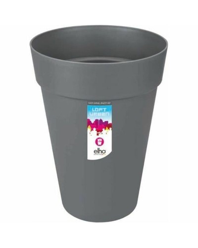 Maceta Elho Redonda Gris, 35 cm, para Decoración Interior y Exterior.
