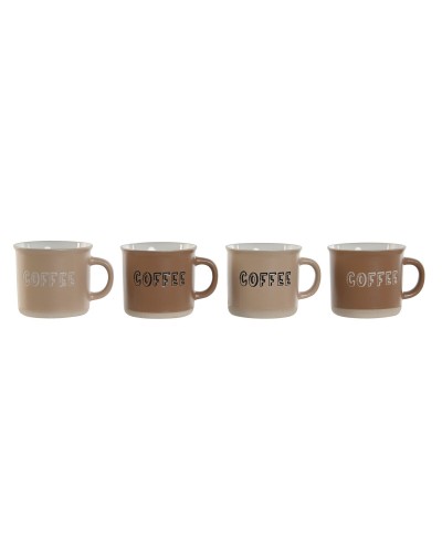 ESPRIT Set Tazze da Caffè in Gres Marrone, 180 ml, 4 Pezzi