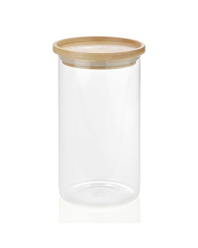 Andrea House Vorratsglas aus Holz und Glas (1,2 L)
