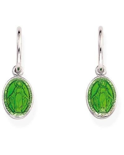 Amen Women's Earrings Sterling Silver 925 Tree of Life White Enamel ORMSBV
