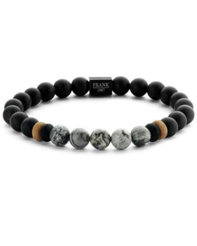 Frank 1967 Men's Bracelet Black Steel Byzantine Mesh 7FB-0244
