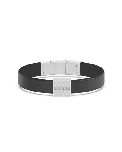 Guess Bracciale Uomo JUMB03031JWSTBKT-U Acciaio Nero Maglia Logo
