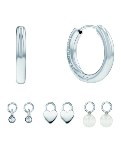 Calvin Klein Ohrringe Damen Edelstahl Silber - Minimalistisches Design
