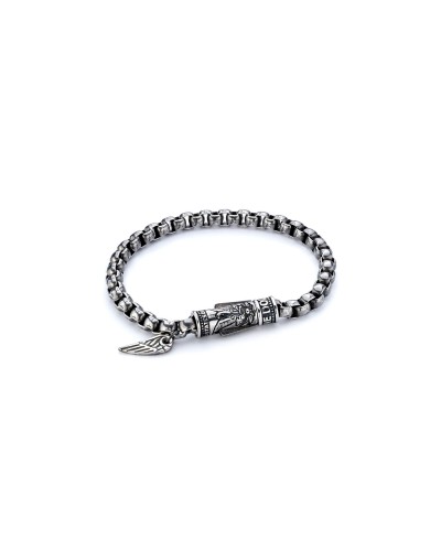 AN Jewels Bracciale Uomo Acciaio Inox Nero Intrecciato - Elegante & Resistente
