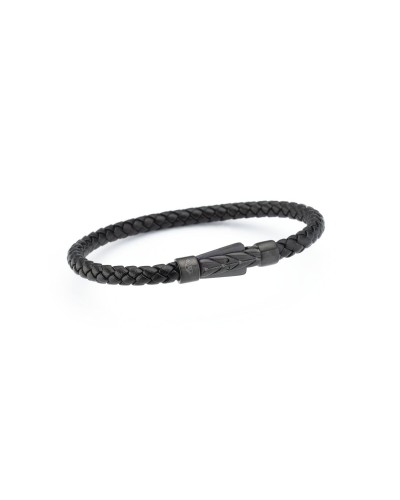 AN Jewels Men's Black Stainless Steel Bracelet - AA.P256SBKK.M
