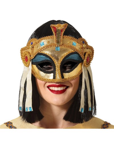 Maschera Veneziana Artigianale Colombina Oro Glitter - Festa a Tema
