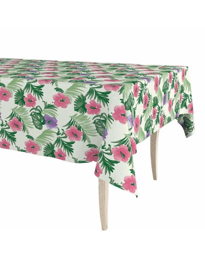 Nappe en caoutchouc à motifs floraux Exma | Rouleau de 140 cm x 25 m | Protection supérieure pour tables
