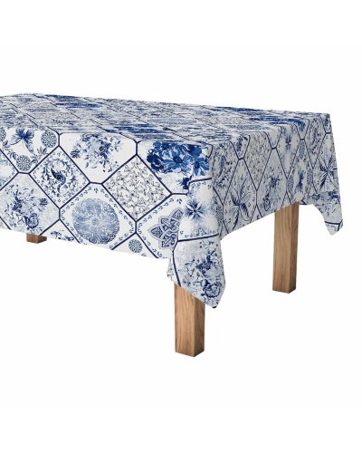 Bordsduk på rulle Exma Anti-fläckar Blå Keramik 140 cm x 25 m