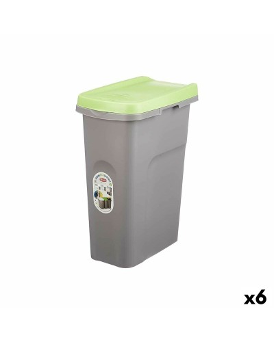 Poubelle Stefanplast Vert Gris 25L (Lot de 6) - Organisation pour la maison
