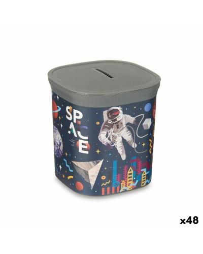 Spaarpot Multicolour Ruimtevaarder Plastic 9 x 10,2 x 9 cm (48 Stuks)