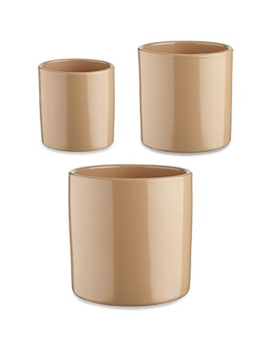 Modernes Vasen-Set in Beige, zylindrisch | Durchmesser: 14, 17 und 22 cm
