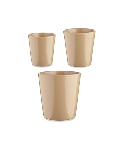 Vasi Conici Beige Ø 14-17-22 cm | Set da 3 per Decorazione Casa
