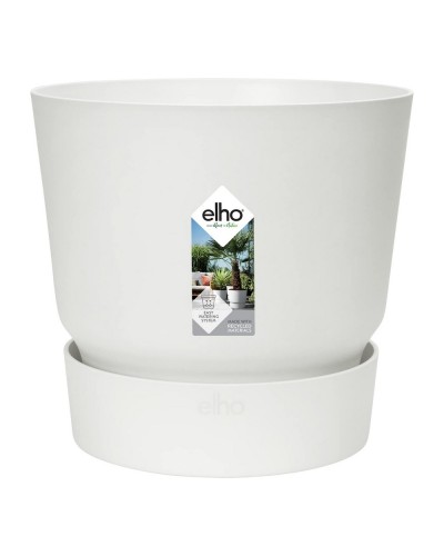 Pot de Fleurs Blanc Rond Elho pour Décoration Intérieure, Diamètre 22 cm
