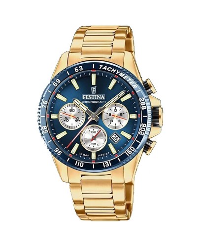Festina Herrenuhr F20634/2 Edelstahl Blau Multifunktion
