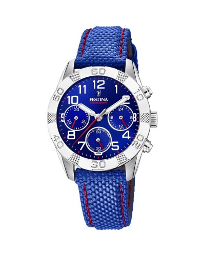 Festina Herrenuhr F20346/2 Chronograph Blau Edelstahl
