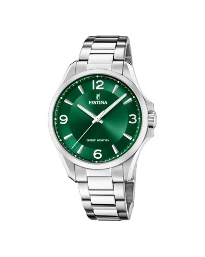 Festina Reloj de Hombre F20656/3: Verde Plateado, Diseño Elegante
