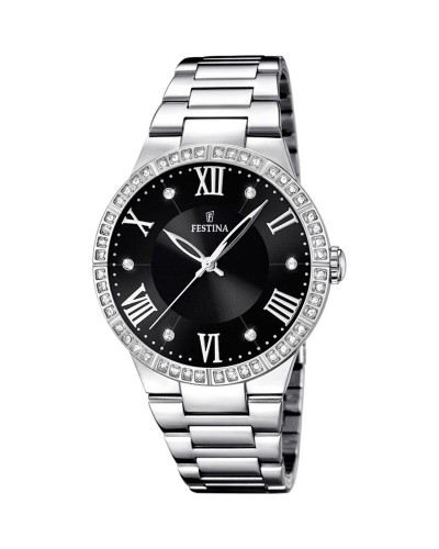 Miesten rannekellot Festina F16719/2 Musta Hopeinen