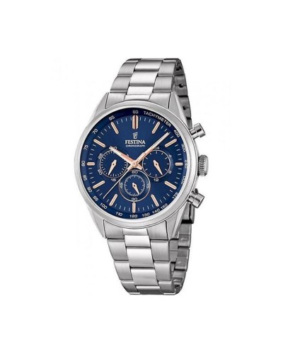 Festina F16820/A Montre Homme Argent, Chronographe, Étanche - Style Classique
