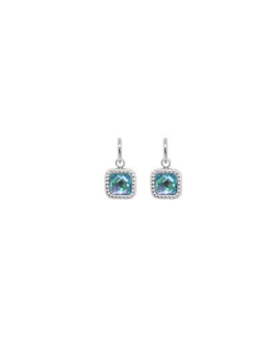 AN Jewels Boucles d'Oreilles Femme Pendantes Argent 925 Zircons Bleus Élégant

