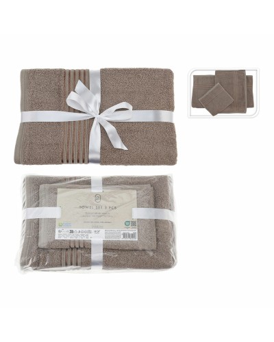 Serviettes Essentials Taupe de Luxe (3 Pièces) - Ensemble de Serviettes Douces et Absorbantes

