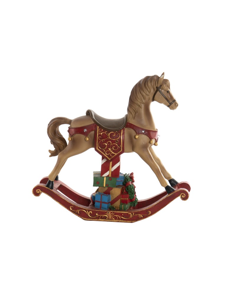 Christmas bauble DKD Home Decor Brown Red Resin Horse 34 x 10 x 32 cm (3 Units)
