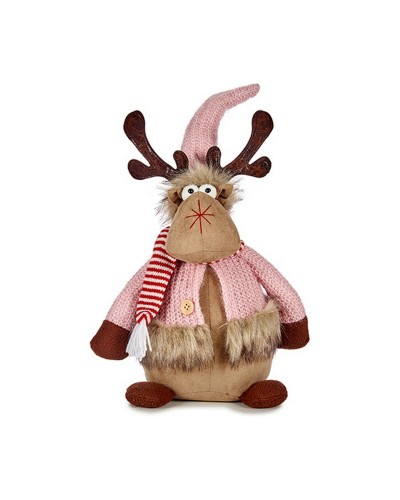Pink Brown Christmas Reindeer, 15 x 43 x 19 cm, Festive Decoration
