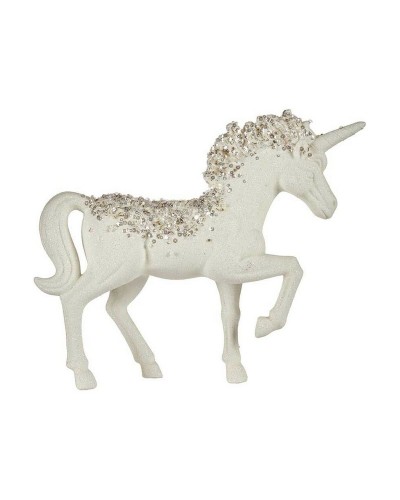Statua Decorativa Unicorno Bianco in Plastica, Dimensioni 9,5 x 31 x 40 cm