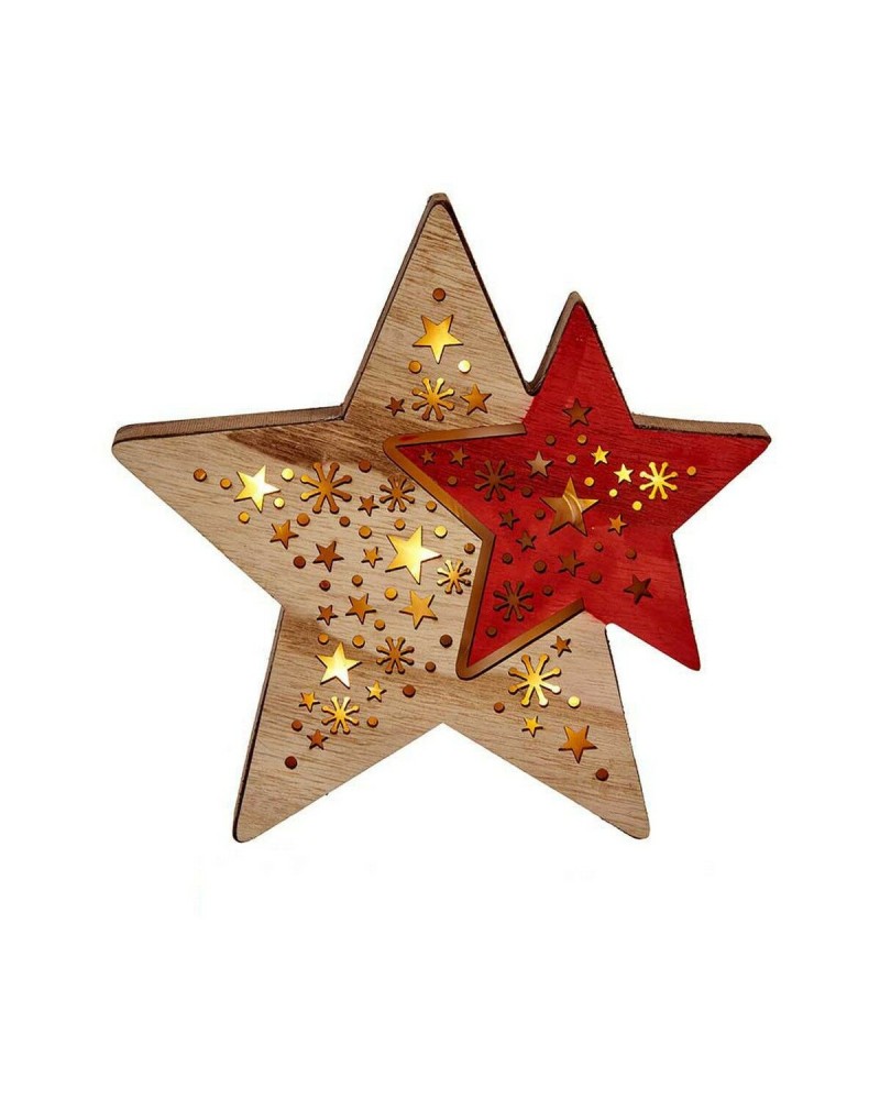 Christmas star Light 2,3 x 18,2 x 19 cm Red Wood Brown