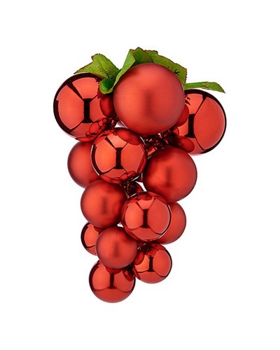 Julgranskula Vindruvor Liten Röd Plast 15 x 15 x 20 cm