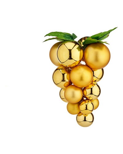 Kerstbal Druiven Klein Gouden Plastic 14 x 14 x 25 cm