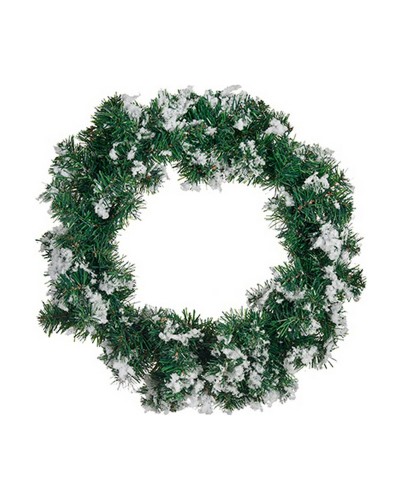 Guirlande de Noël enneigée avec flocons de neige verts et blancs de 15 m pour intérieur et extérieur.
