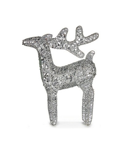 Reno Navideño Decorativo Plata, Metal, 30 x 43,5 x 10 cm
