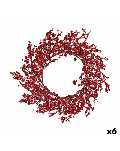 Ghirlanda di Natale Classica in Rosso da 48 cm (Set da 6)