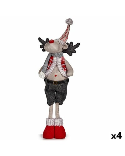 Festive Christmas Reindeer in Polyester (4): Red and Grey - 13 x 65 x 18 cm
