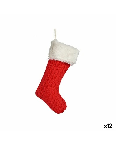 Kerstversiering Kerstsok Rood Stof 28 x 4 x 46 cm (12 Stuks)