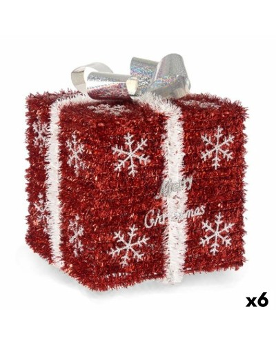 Presentlåda Vit Röd Silvrig polypropen PET 20 x 23 x 20 cm (6 antal)