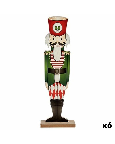 Statue Casse-Noisette Classique en Bois, Blanc et Rouge, 60 cm (Lot de 6)
