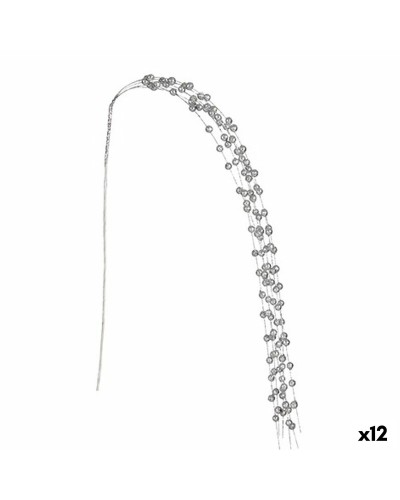 Branche de Noël Argentée de 140 cm avec Boules Décoratives (12 Unités)
